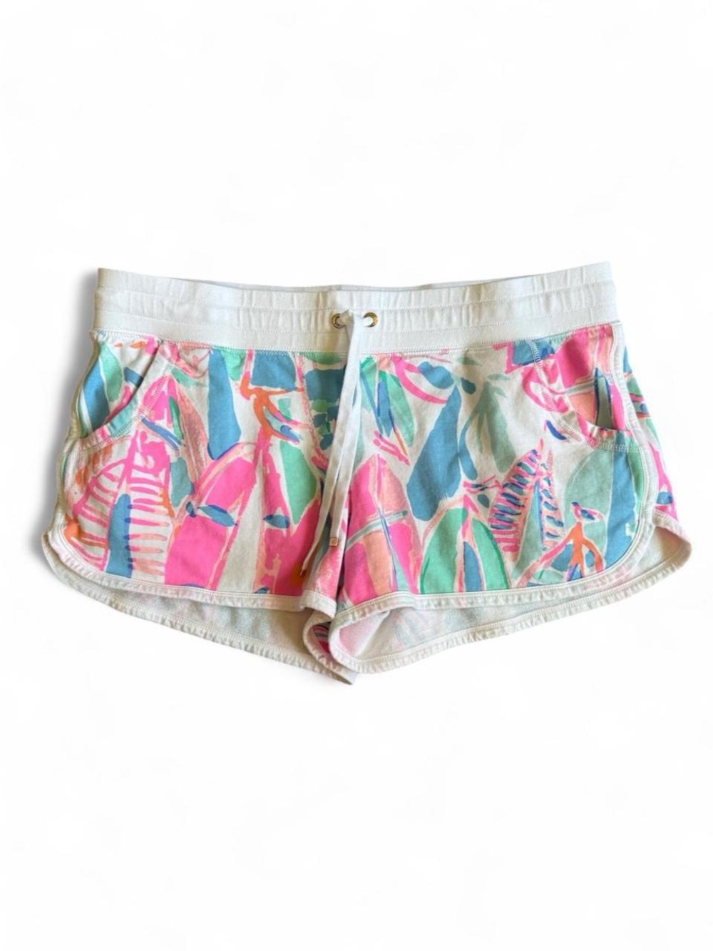 Lilly Pulitzer Pink, Teal & Mint Printed Drawstring Athletic Shorts